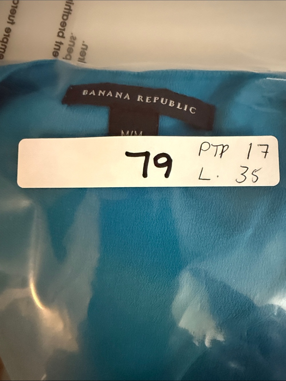 79) Banana Republic Blue Sleeveless Shift Dress Flowy Square Neck Midi. Ptp 17 - Picture 9 of 9